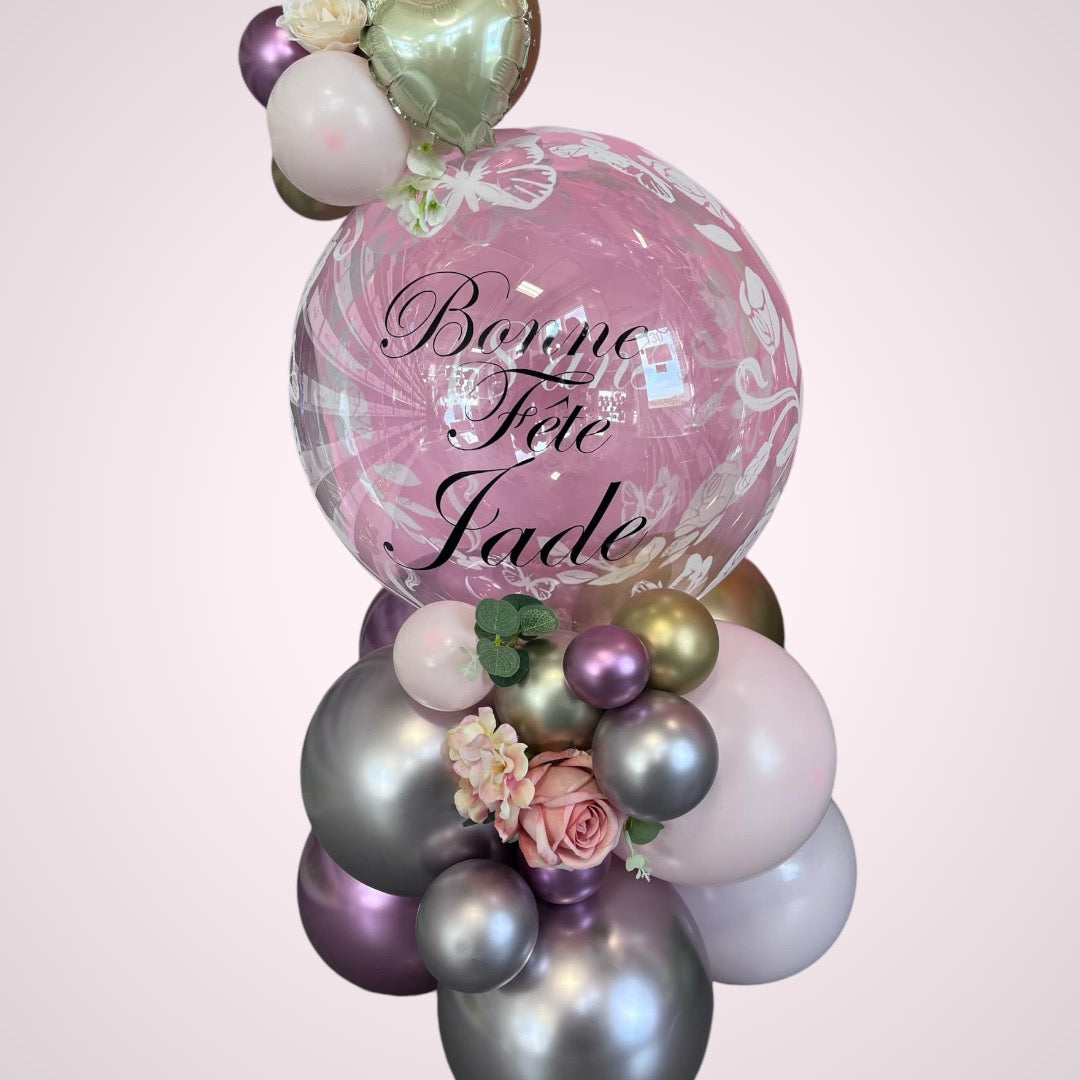 Centre de table à bulles personnalisé