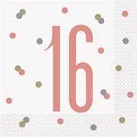 Sixteenth Birthday Party Luncheon Napkins