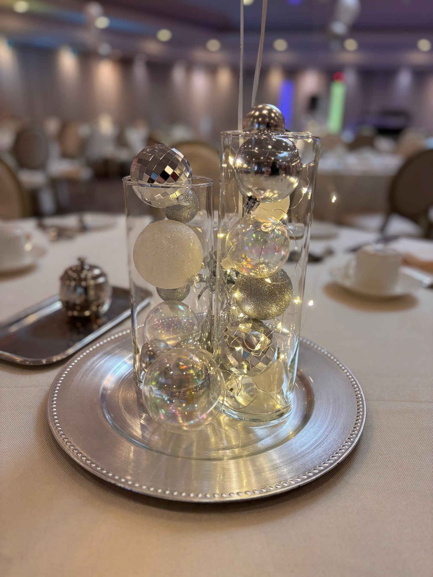 Holiday  glass centerpiece Rental