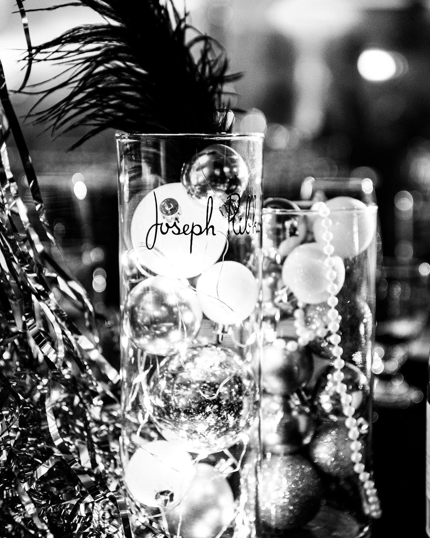 Holiday  glass centerpiece Rental