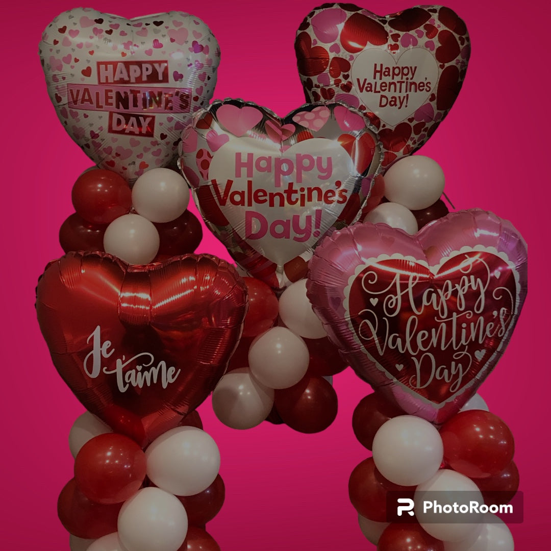 Centre de table avec ballons pour la Saint-Valentin