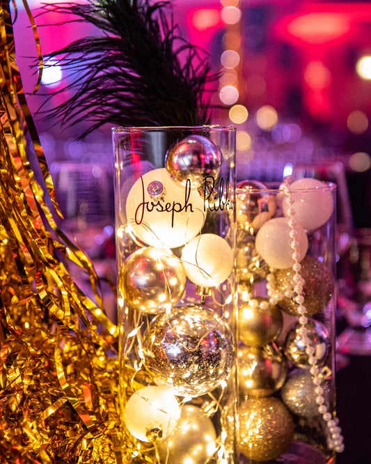 Holiday  glass centerpiece Rental