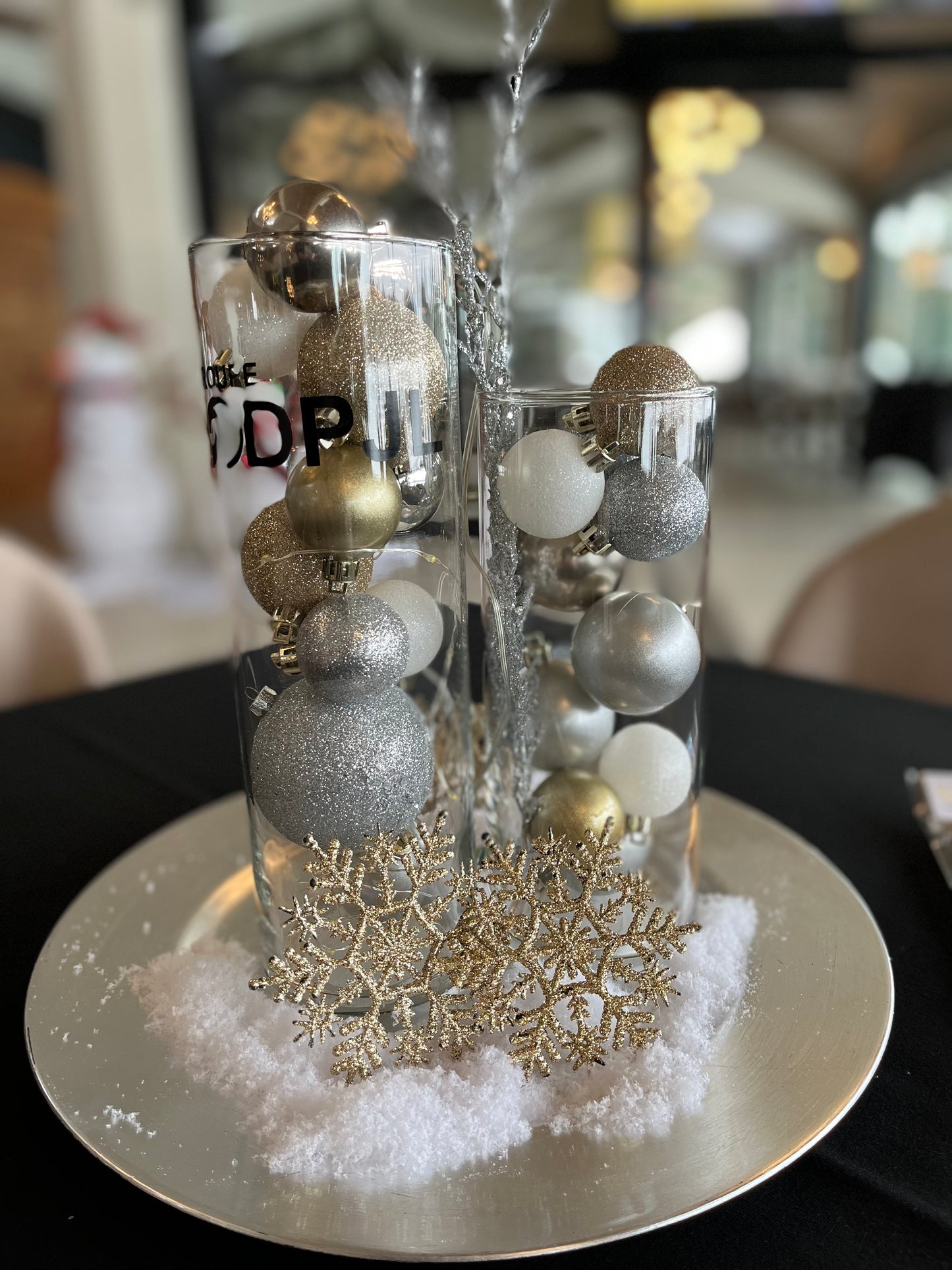 Holiday  glass centerpiece Rental