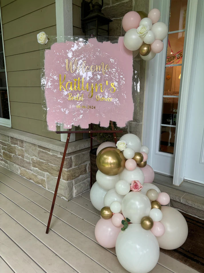 Easel and Balloon Garland Rental
