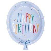 Assiettes en forme de ballons "Joyeux anniversaire"