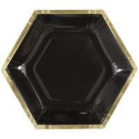Plaques hexagonales noires estampées à chaud