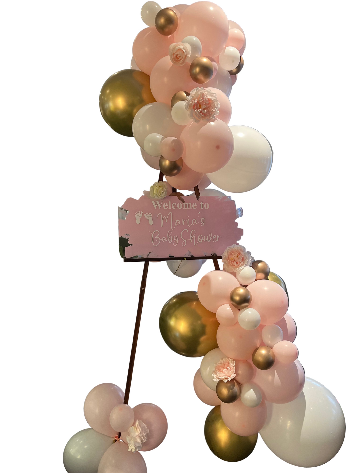 Easel and Balloon Garland Rental