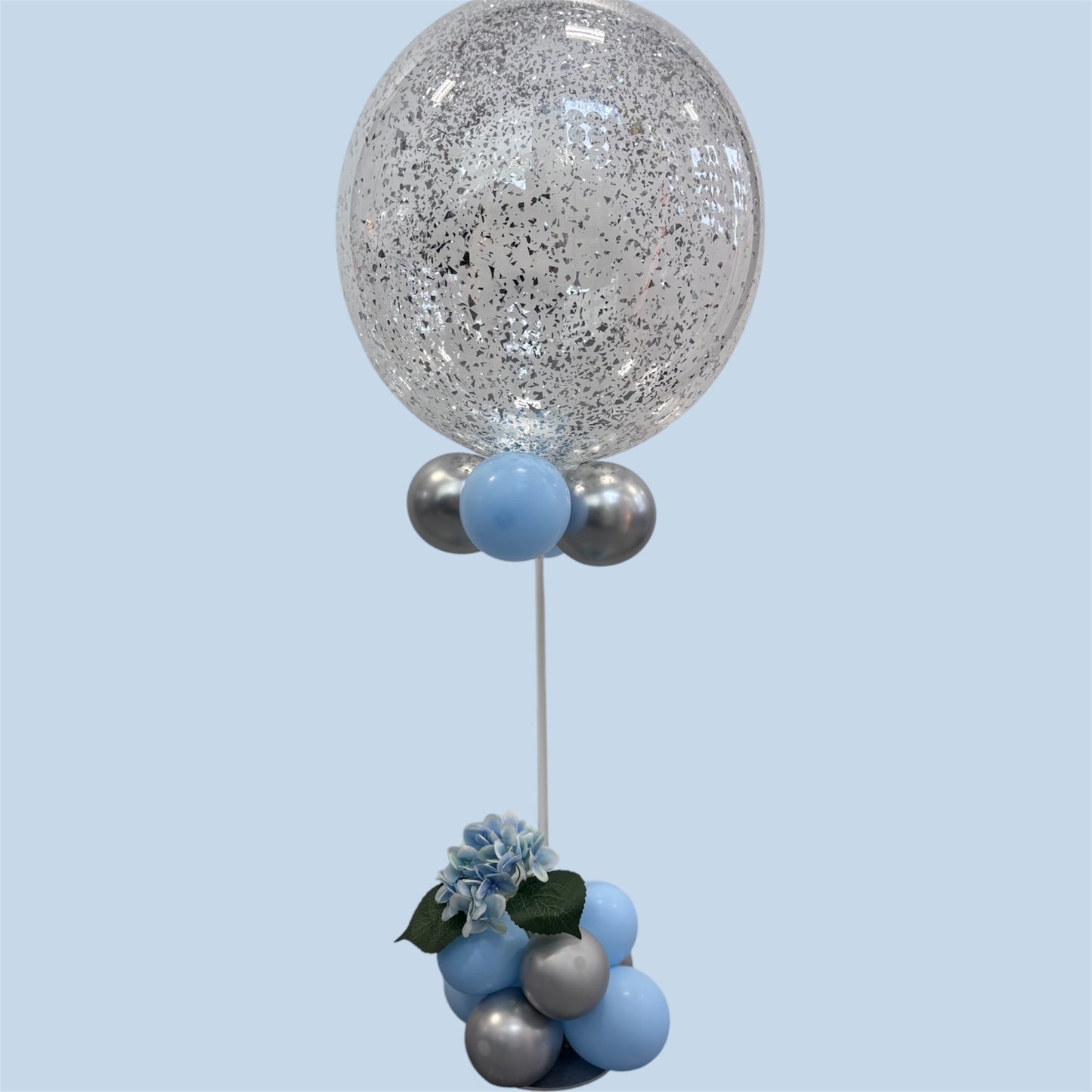 Enchanting Bubble Balloon Table Centerpiece with Flowers & Glitter