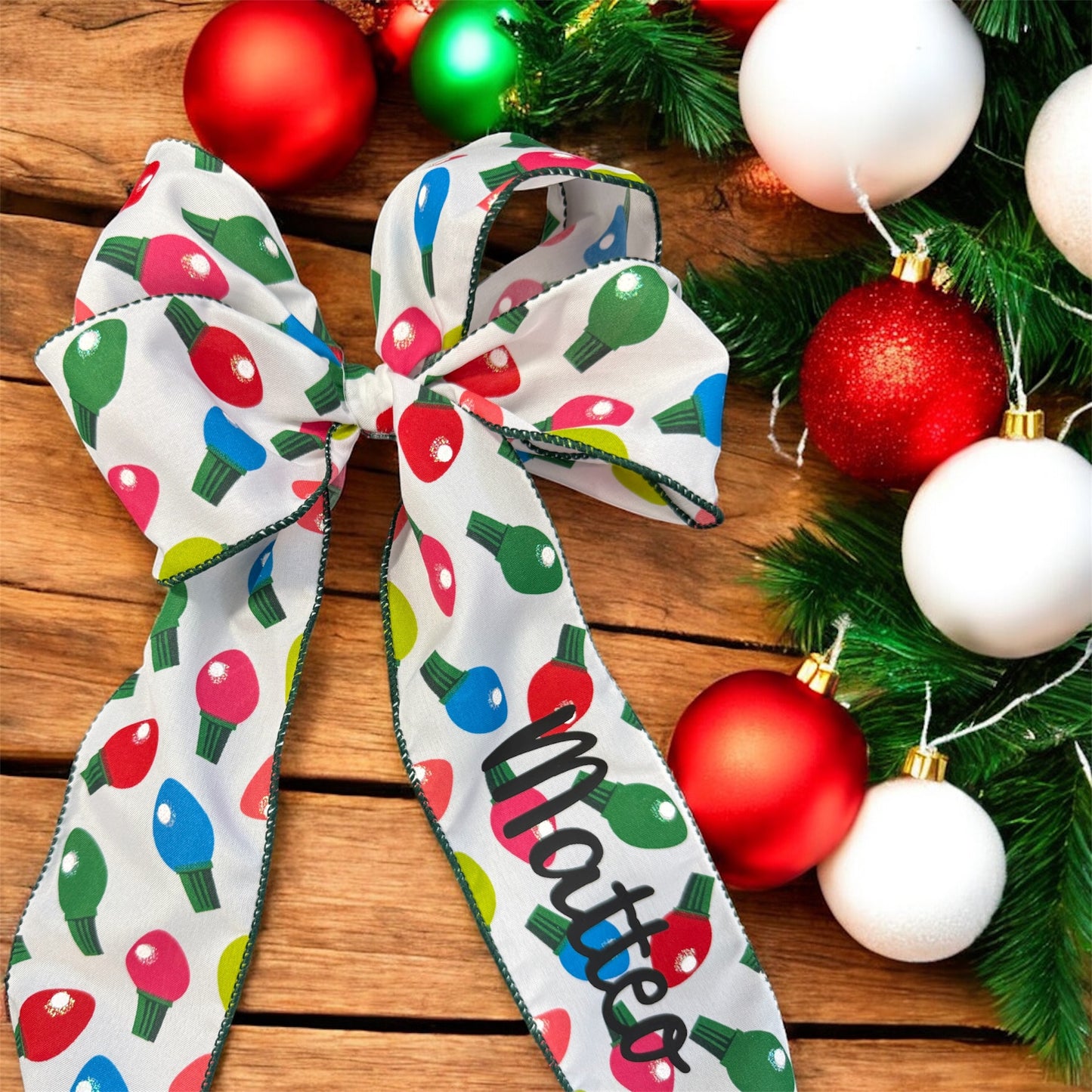 Personalized Holiday bow
