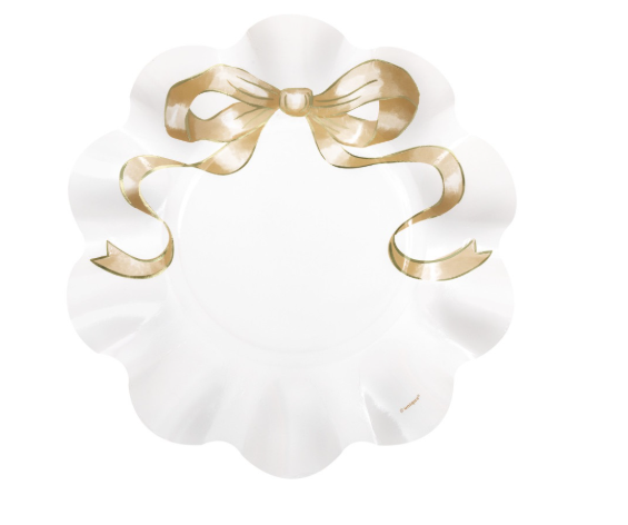 Gold Bow Sculpted Plates