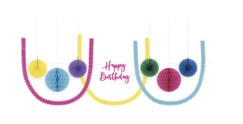 Kit de Décoration Multicolore Joyeux Anniversaire