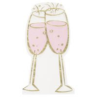 Foil Stamped Champagne Glass Napkins