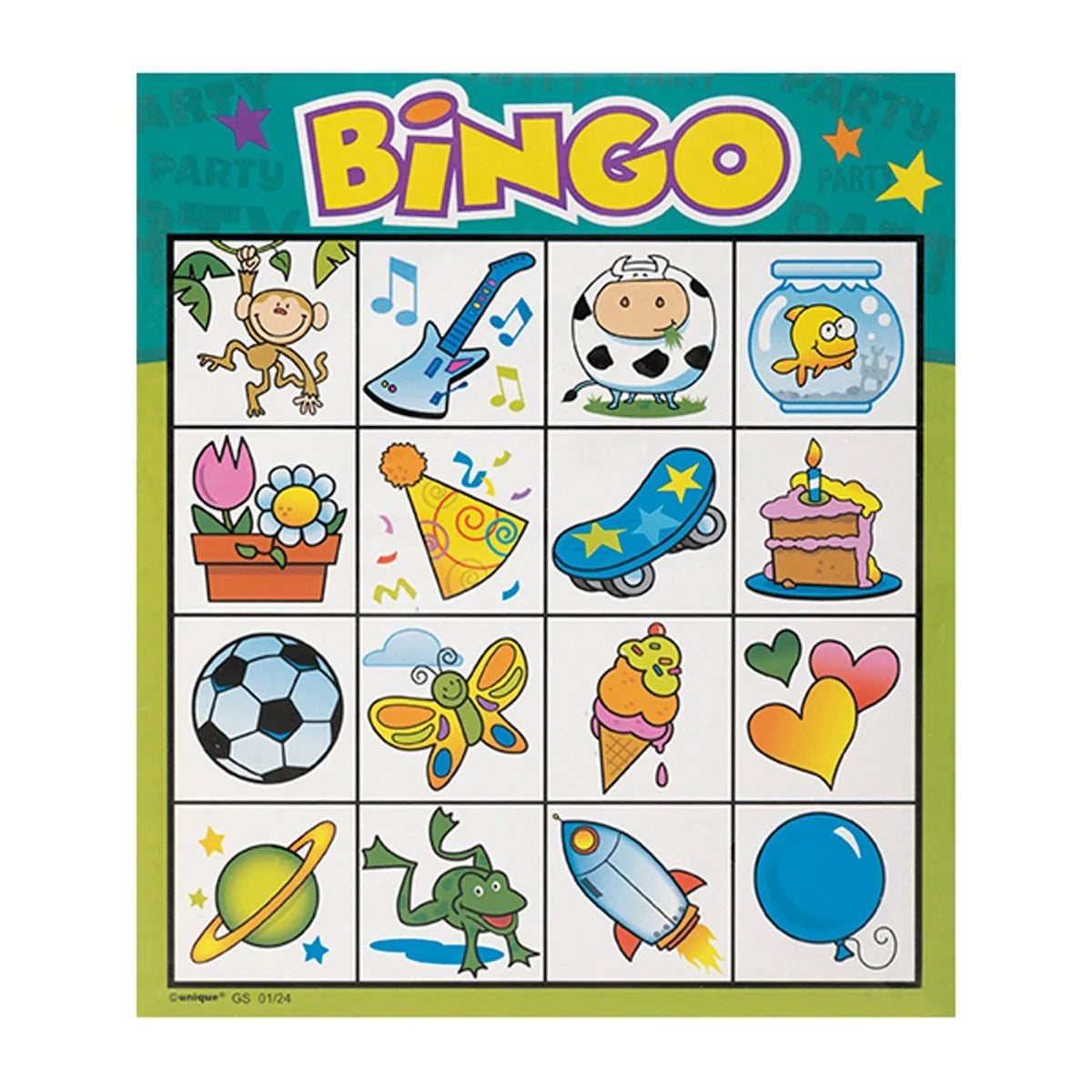 Kid's Birthday Party Bingo Game