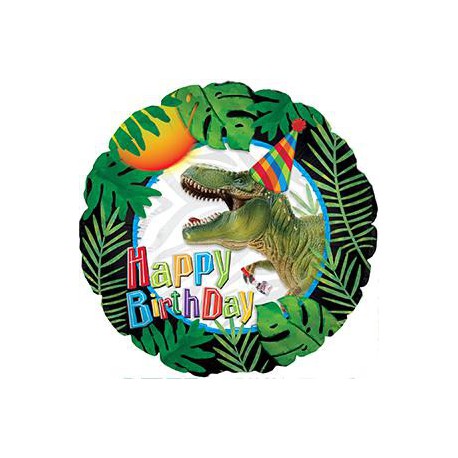 T-Rex Happy Birthday Foil Balloon