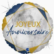 Marble Joyeux Anniversaire Foil Balloon