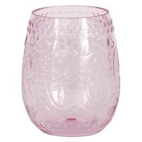 Pink Vintage Reusable Plastic Wine Glass