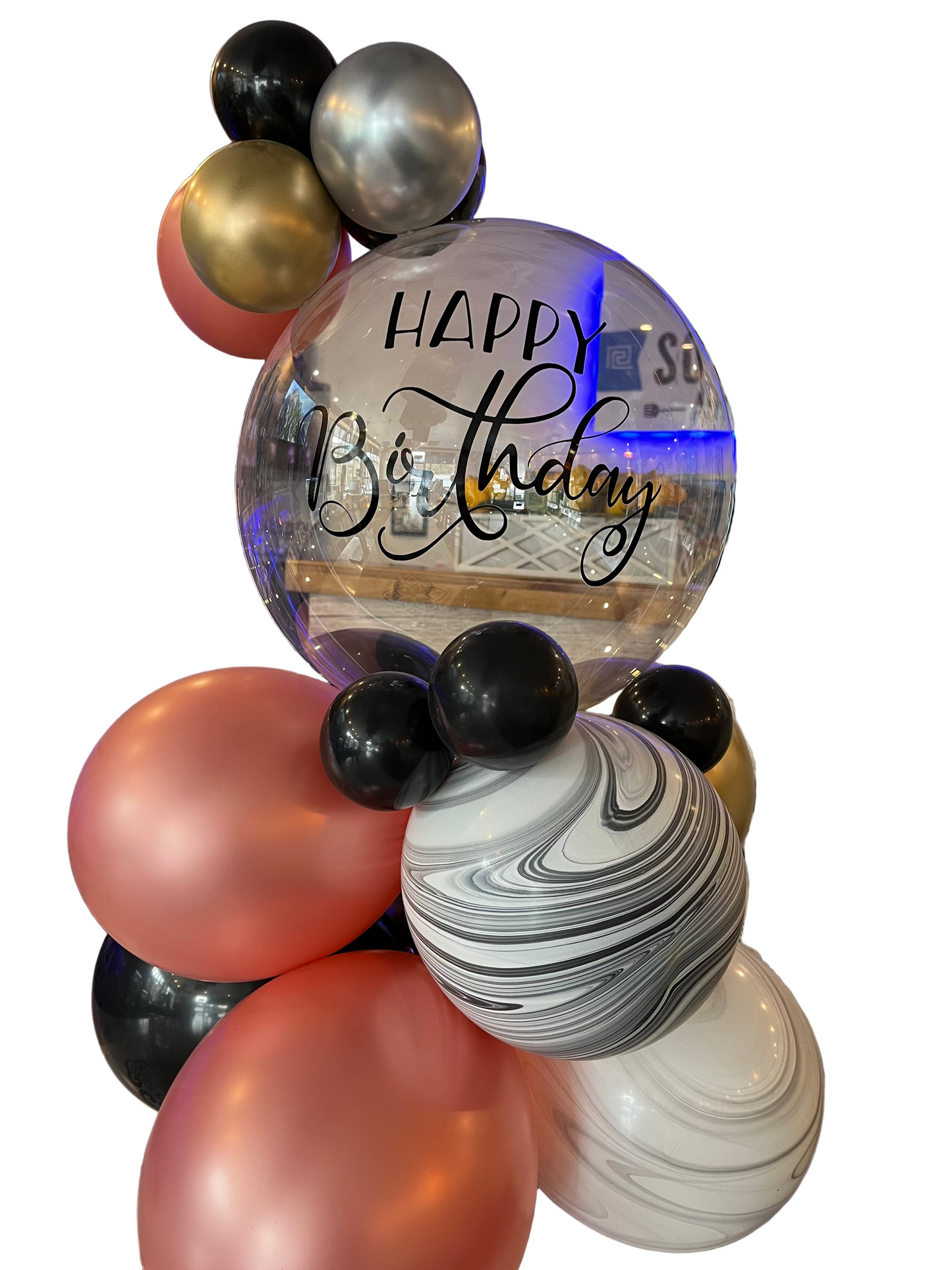 Centre de table à bulles personnalisé