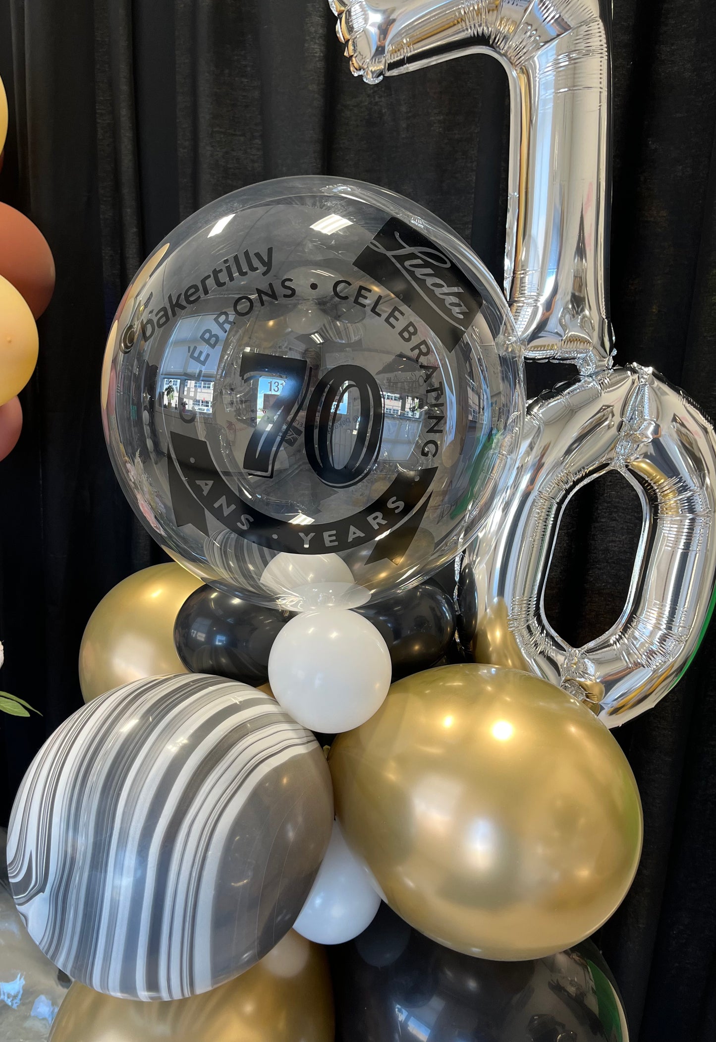 Centre de table à bulles personnalisé