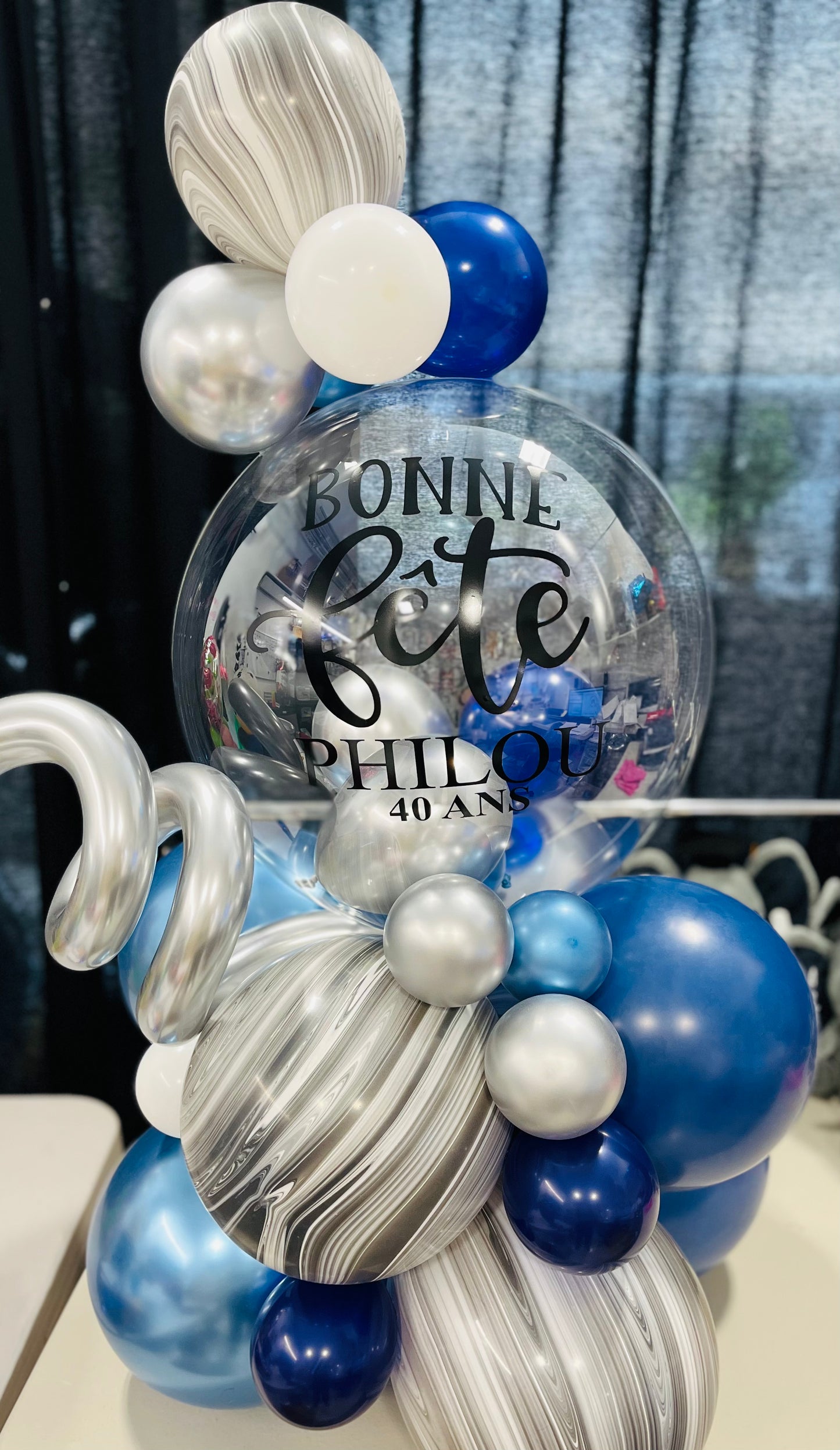 Centre de table à bulles personnalisé