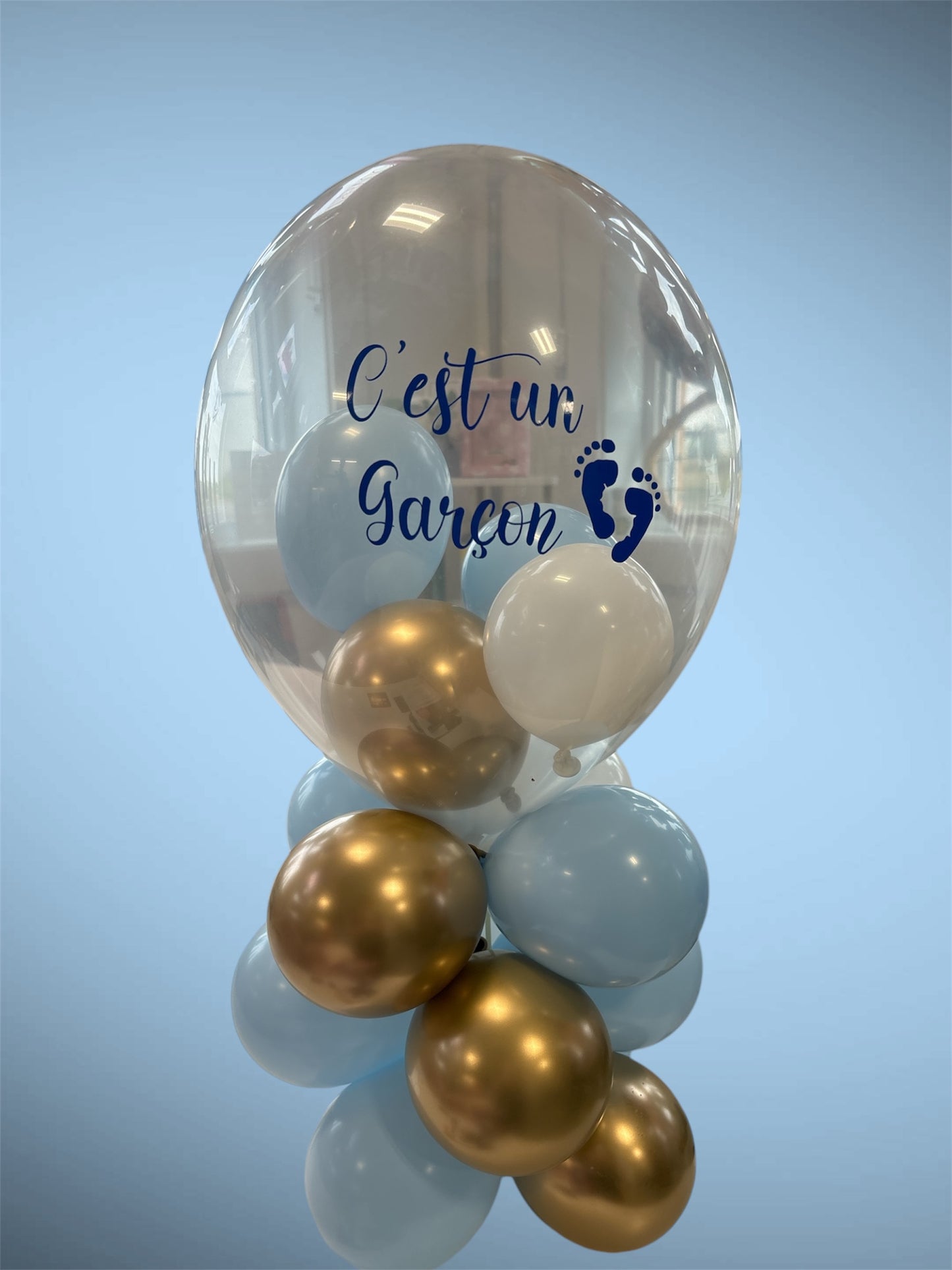 Centre de table avec ballons pour baby shower