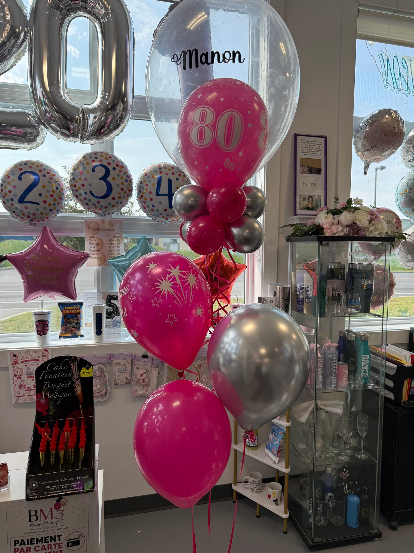 Présentoir de table à ballons transparents