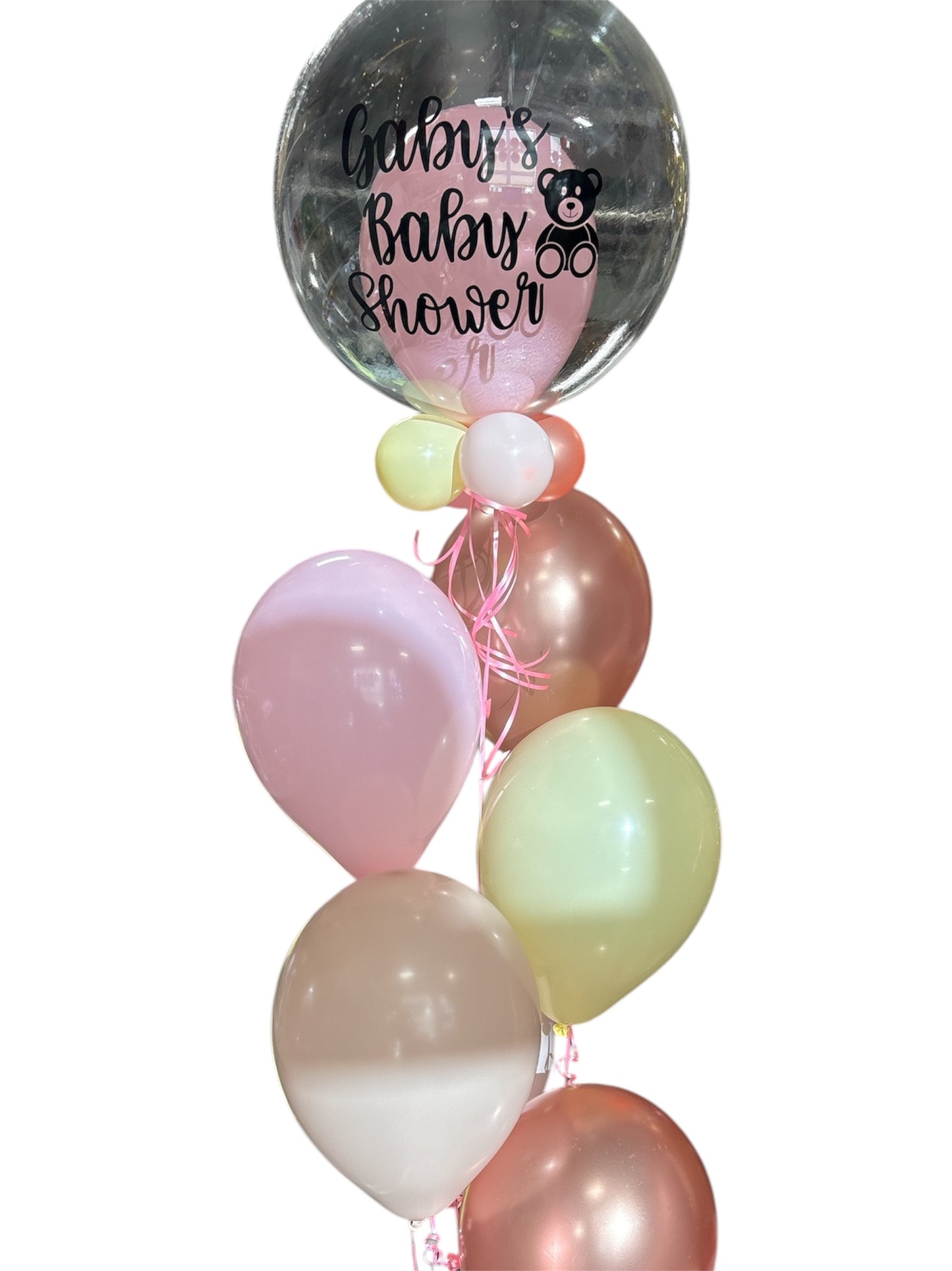 Ballon shower de bébé dans un bouquet de bulles