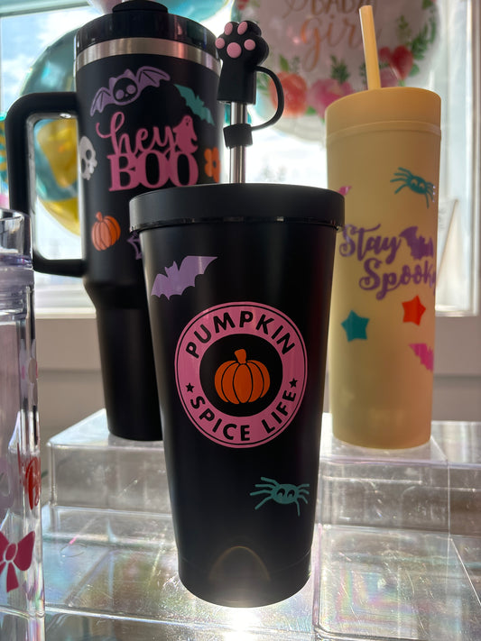 Halloween Stainless Steel Tumbler With Straw