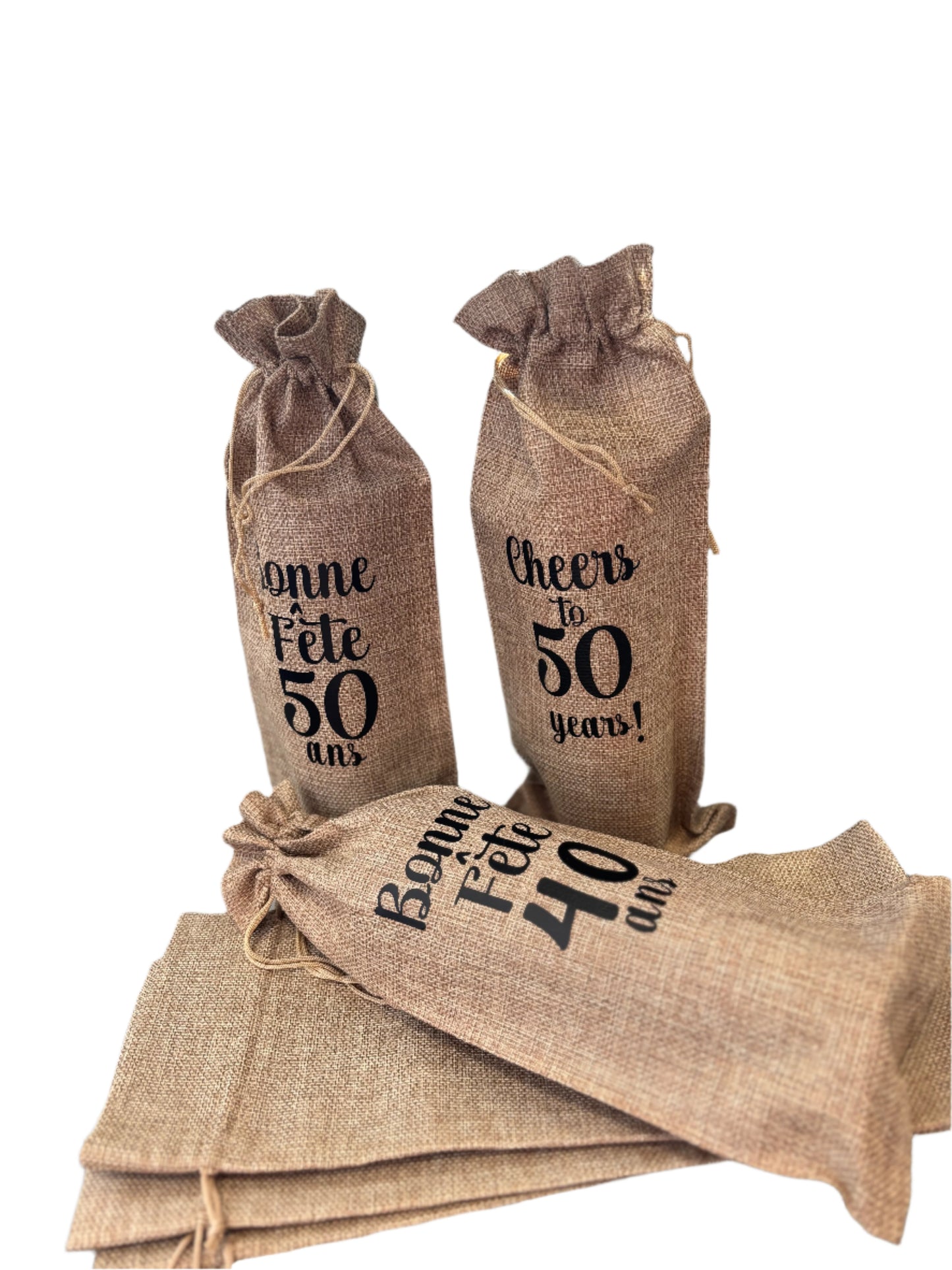 Burlap Wine Bags - Personalized