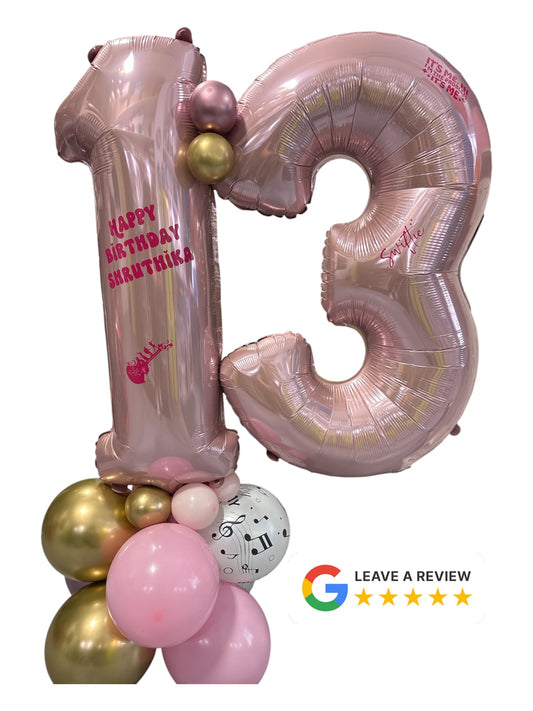 Number Birthday Balloon Stack