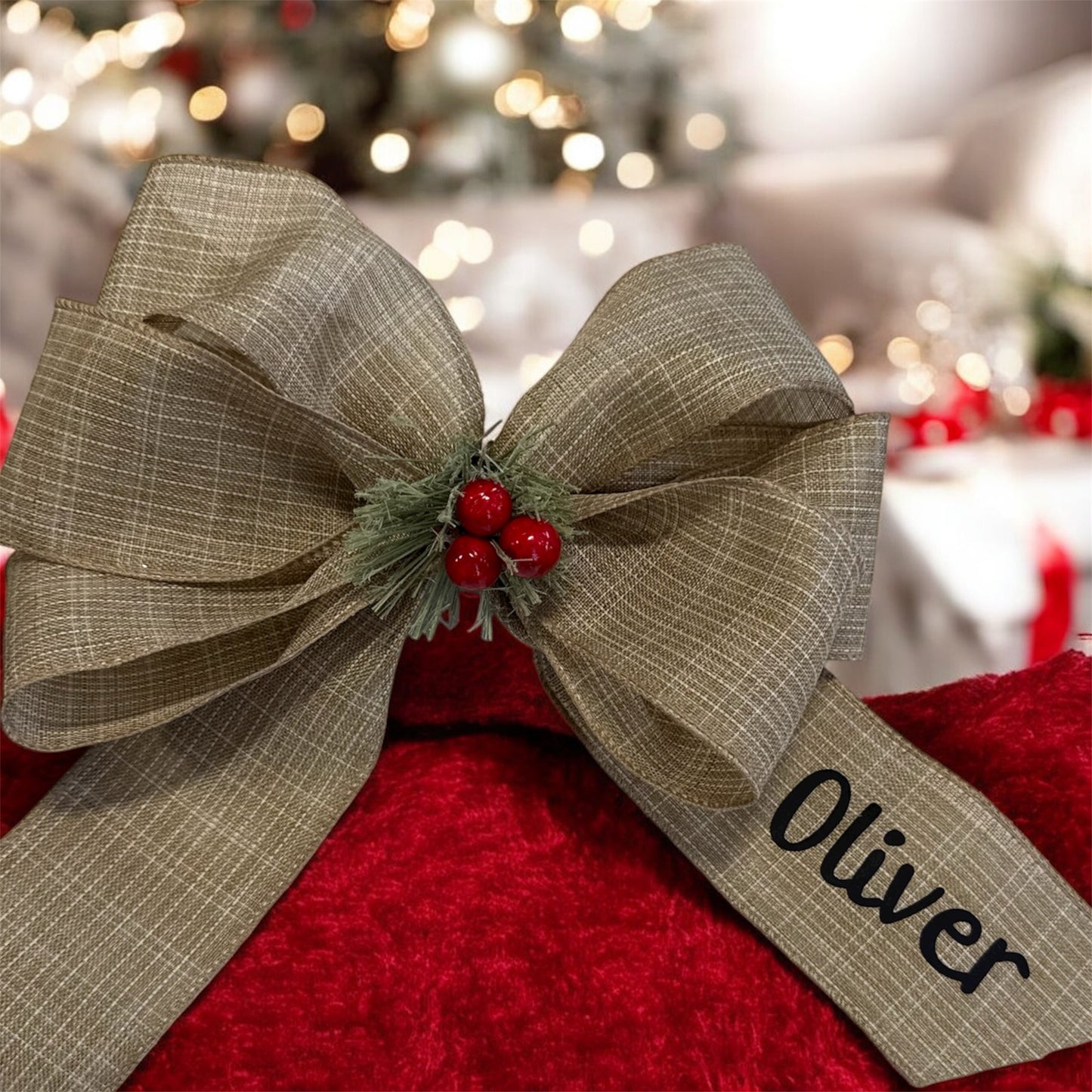 Personalized Holiday bow