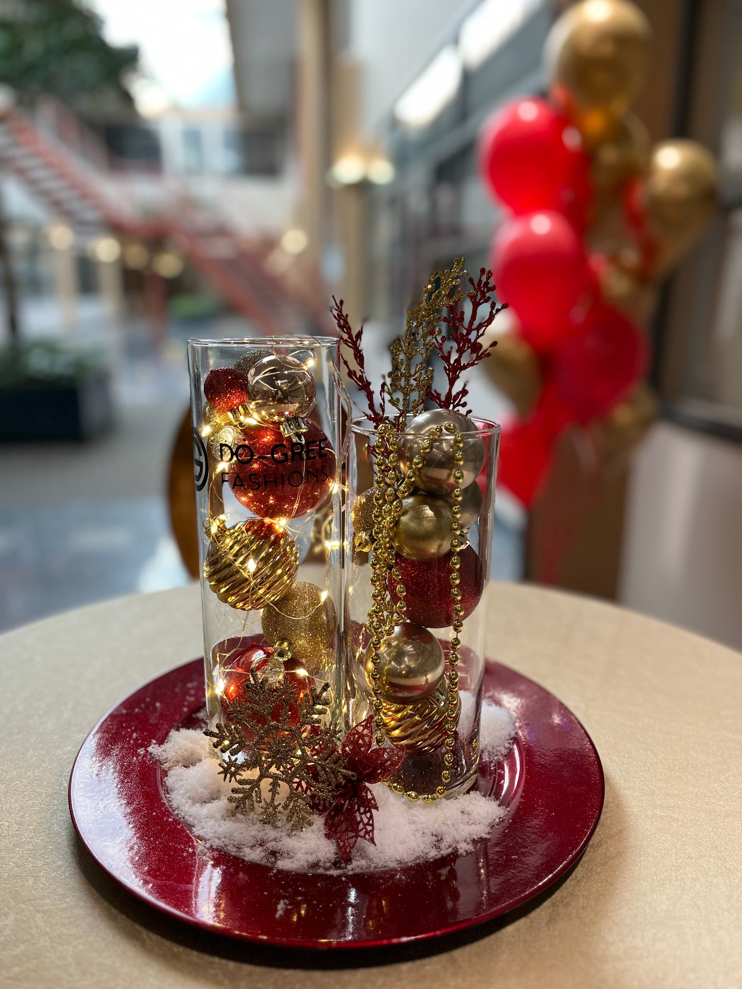 Holiday  glass centerpiece Rental