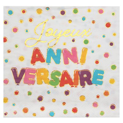 Serviettes Joyeux Anniversaire