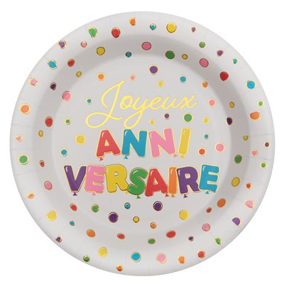 Assiettes Joyeux Anniversaire