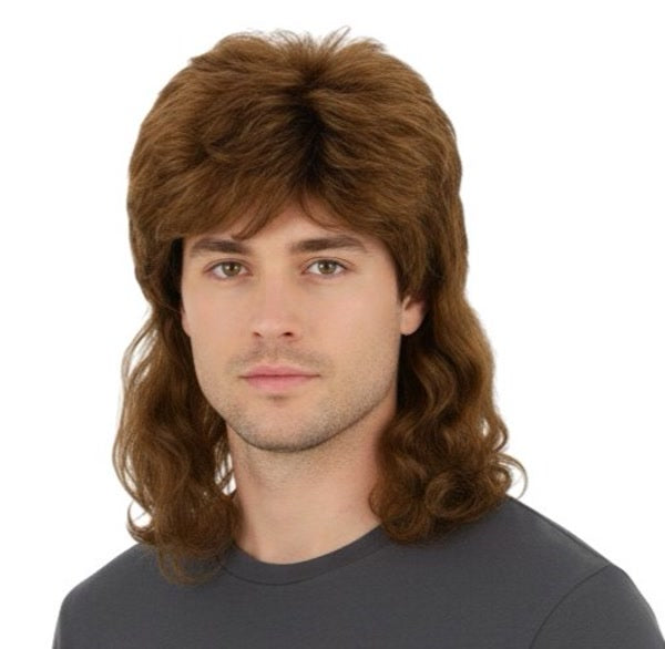 BROWN MULLET WIG