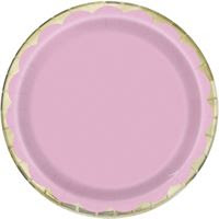 Petite assiette festonnée en feuille rose