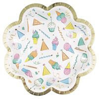 Rainbow Sweets Birthday Scalloped Plates