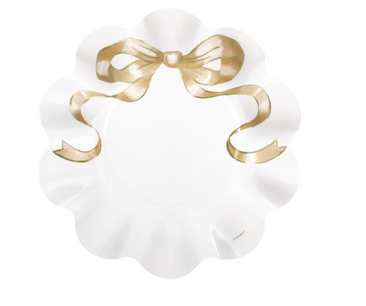 Gold Bow Sculpted Plates