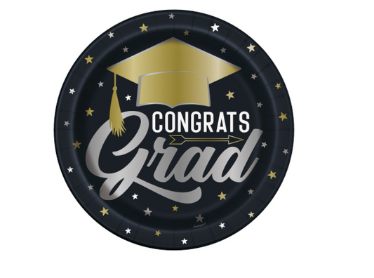 "Congrats Grad" Plates