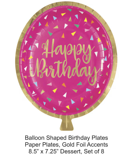Happy Birthday Balloon Shaped Plates