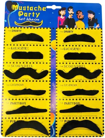 Self-Adhesive Moustache Party Set