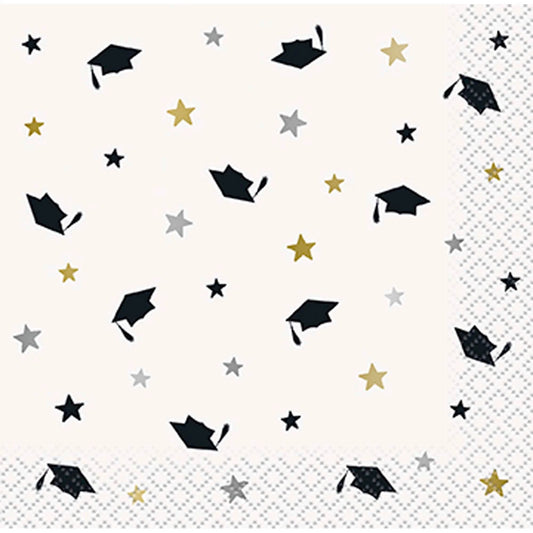 Serviettes à cocktail en forme de chapeau de remise de diplôme