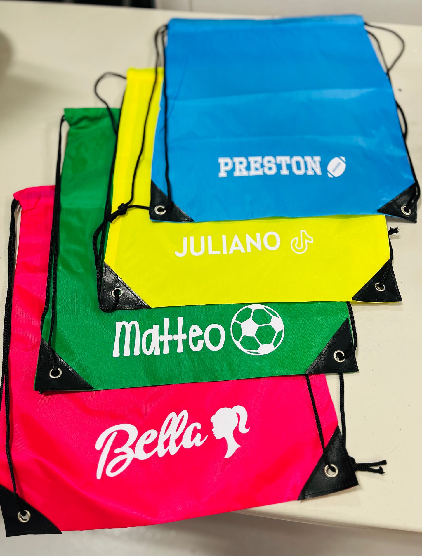 Personalized draw string bags