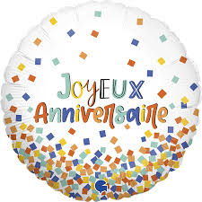 Joyeux Anniversaire Confetti Foil Balloon