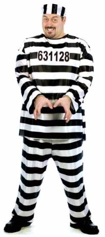 Plus-Size Jailbird Convict Costume