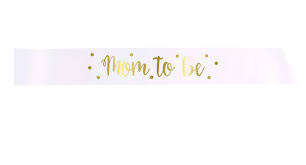 Gold Foil "Mom to Be" Satin Sash