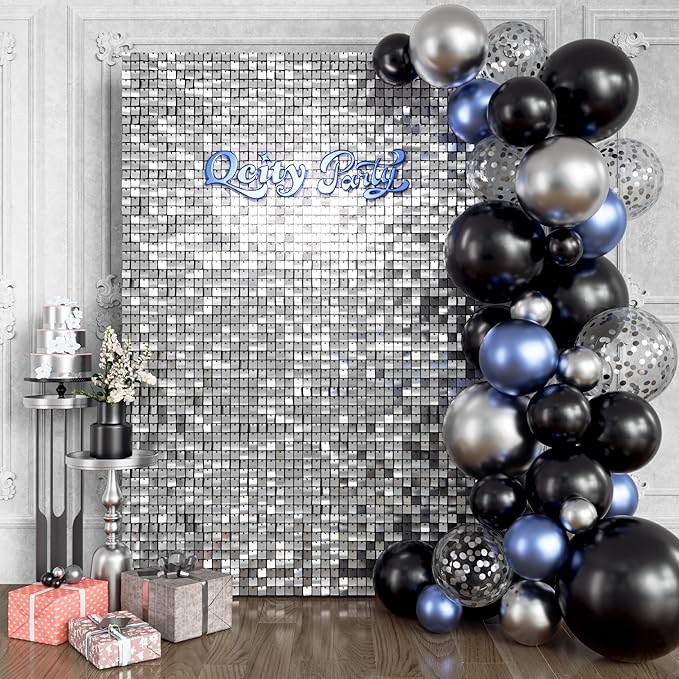 Silver Shimmer Wall Backdrop