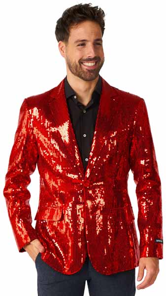 SEQUIN RED BLAZER MEN LARGE