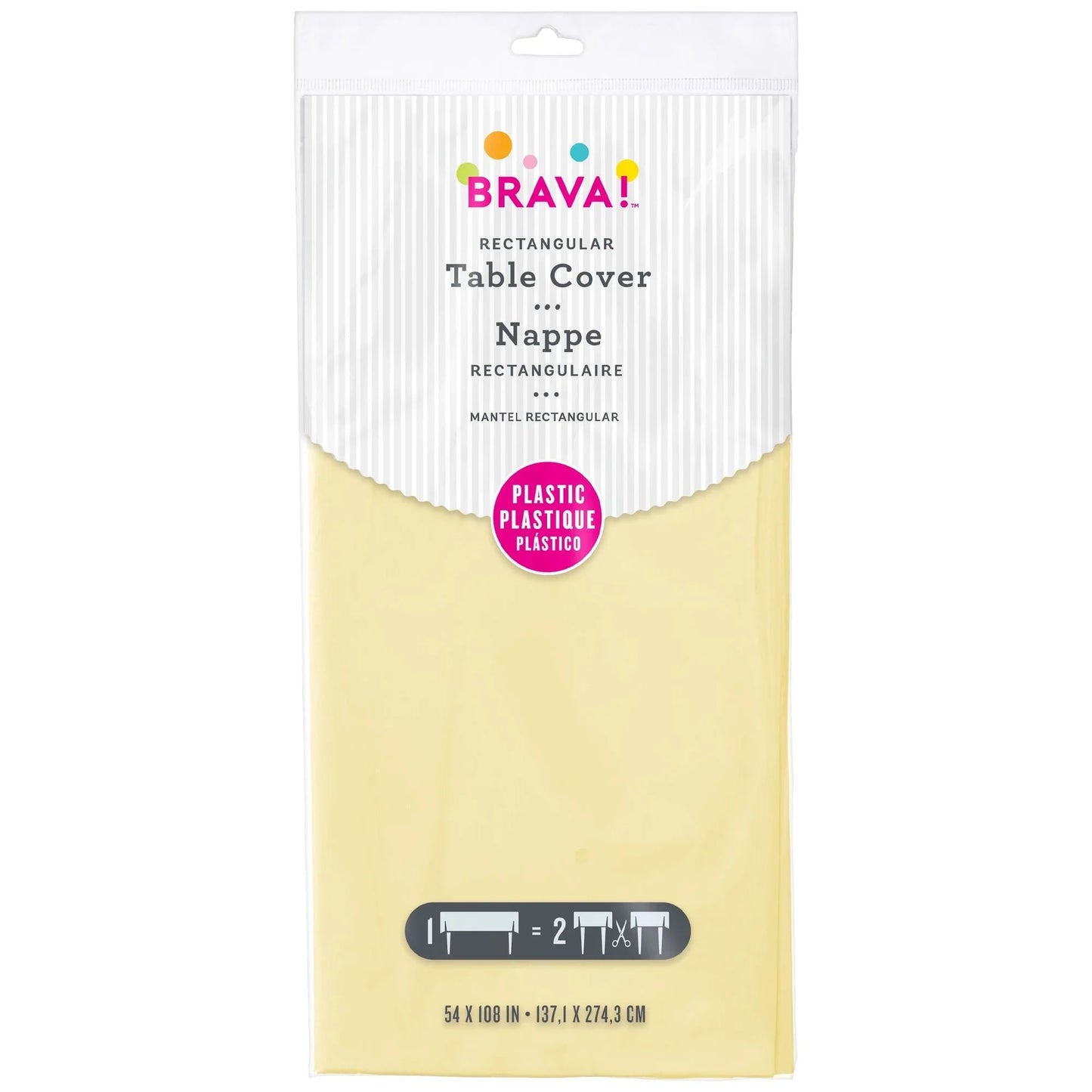 Nappe de table rectangulaire en plastique solide