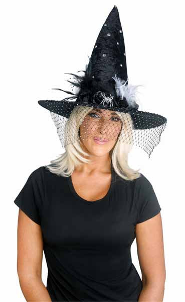 Bling Witch Hat – Feather and Pearls