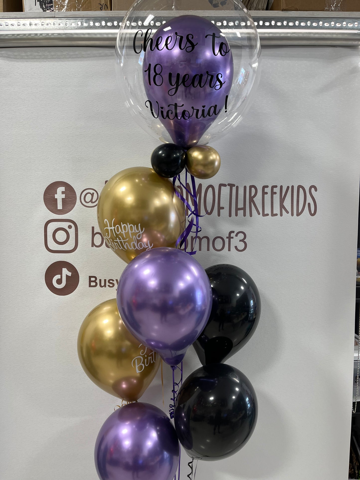 Personalized Helium Bubble Balloon Bouquet